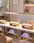 Extra-Long Professional LED Nail Salon Table Lamp – Gold, Adjustable Brightness & Color Temperature