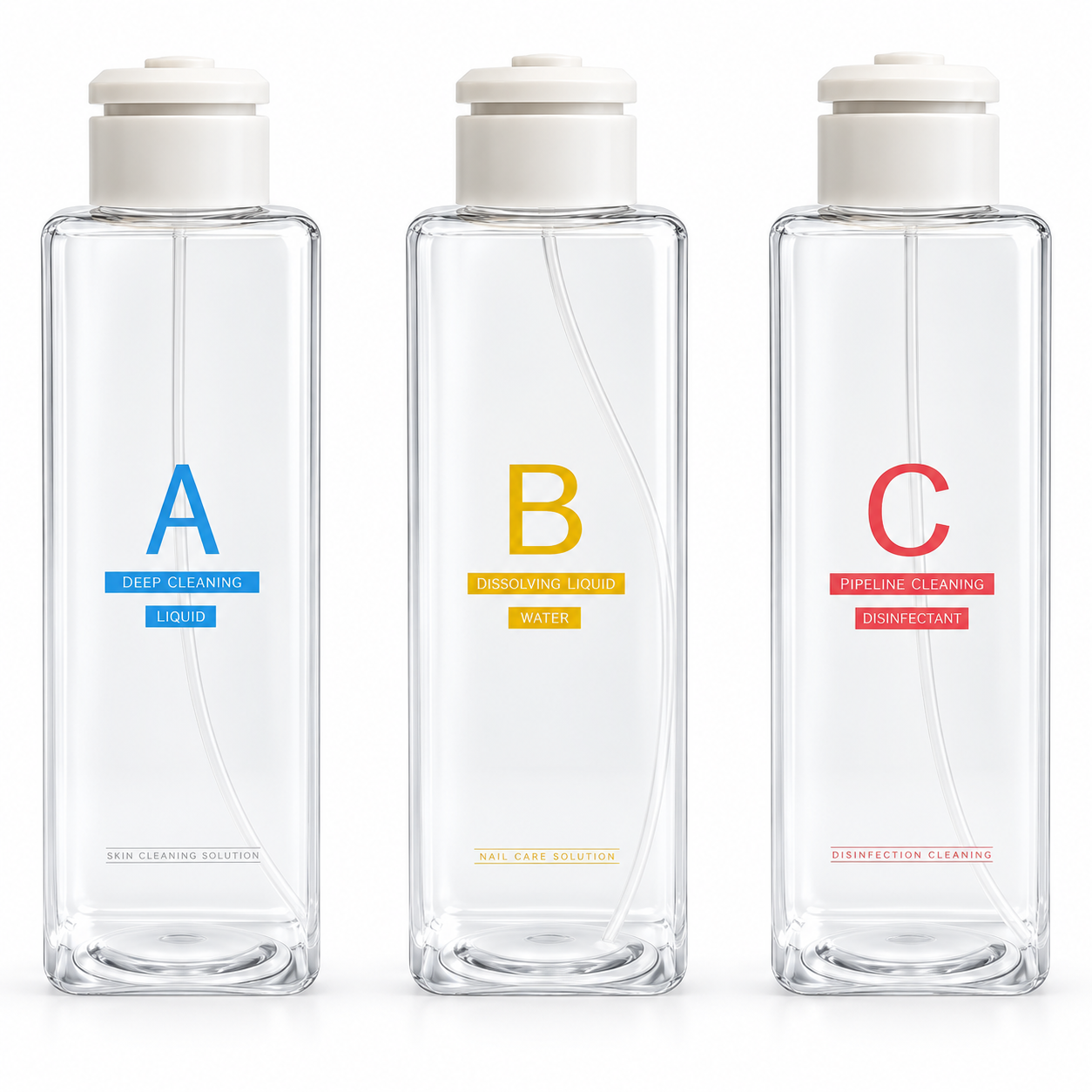 Hydrogen Facial Machine Replacement Solution Bottle A/B/C for Hydro Dermabrasion Systems