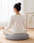 Meditation Floor Cushion with Integrated Back Support – Ergonomic Gray Yoga Sitting Pillow