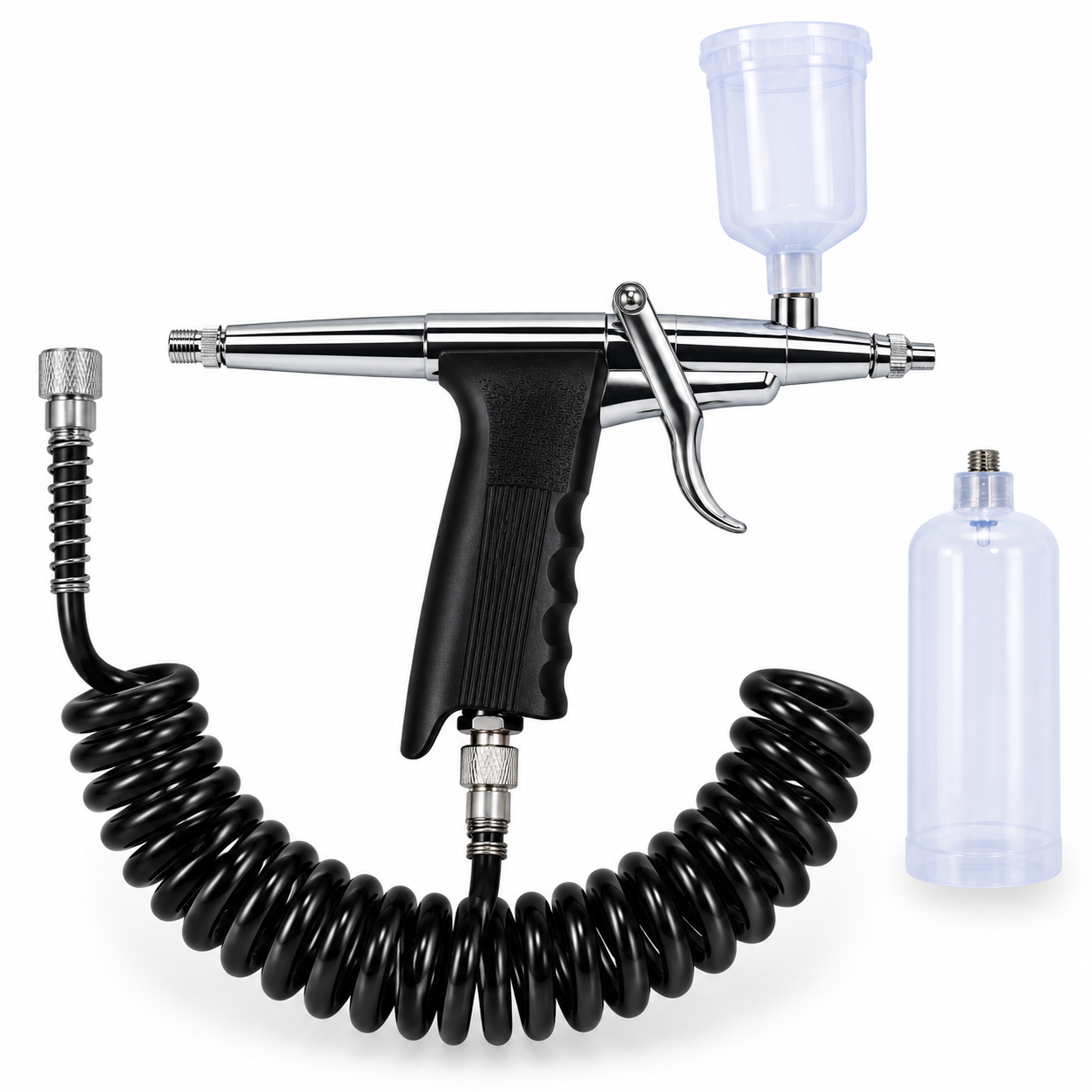 Professional Water Oxygen Spray Airbrush Handpiece with Coiled Hose for Facial Beauty Machines