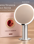 Premium LED Makeup Mirror with 3-Color Lighting, Stepless Dimming, 4800mAh Battery & 0–90° Adjustable Stand