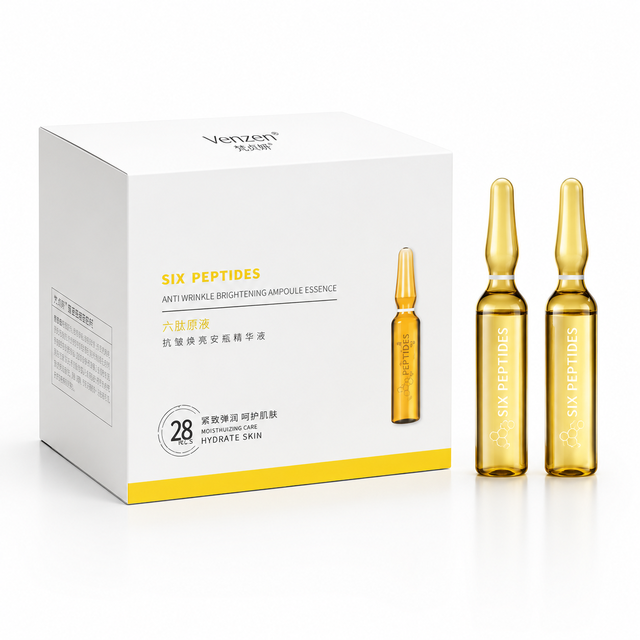 Professional Skin Booster Ampoule Collection – Hyaluronic Acid, Six Peptides & Fullerene Facial Treatment Set (28 Bottles)