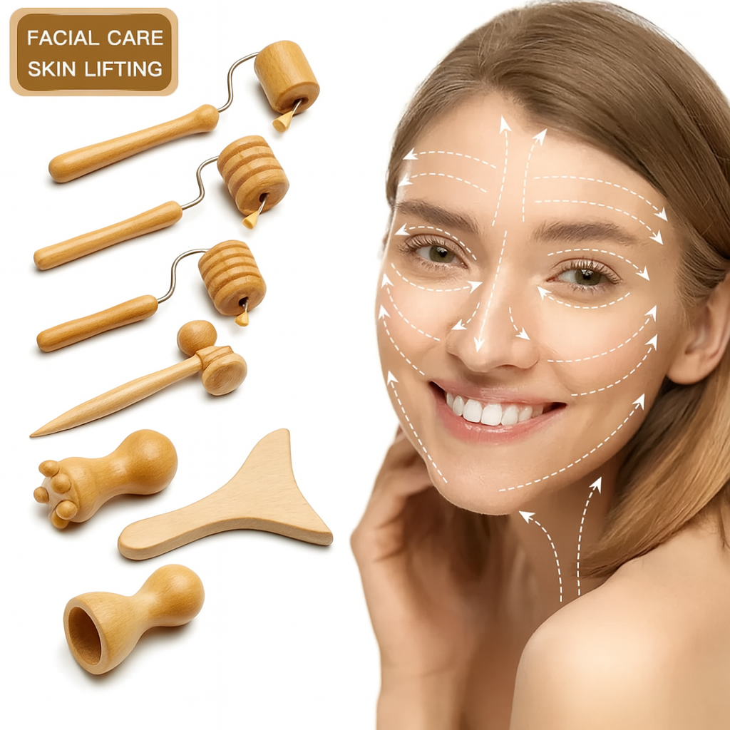 Wooden Gua Sha Face & Body Sculpting Set