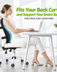 Ergonomic Full Back Memory Foam Lumbar Support Cushion – Adjustable Office Chair Back Pillow