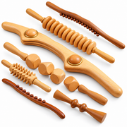 Professional Wooden Massage Tool Set – Wood Therapy Rollers, Gua Sha & Body Massage Kit