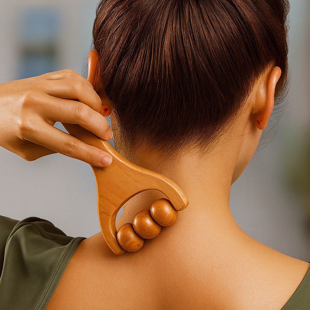 Theia 4-Piece Pure Pear Wood Massage Roller Set