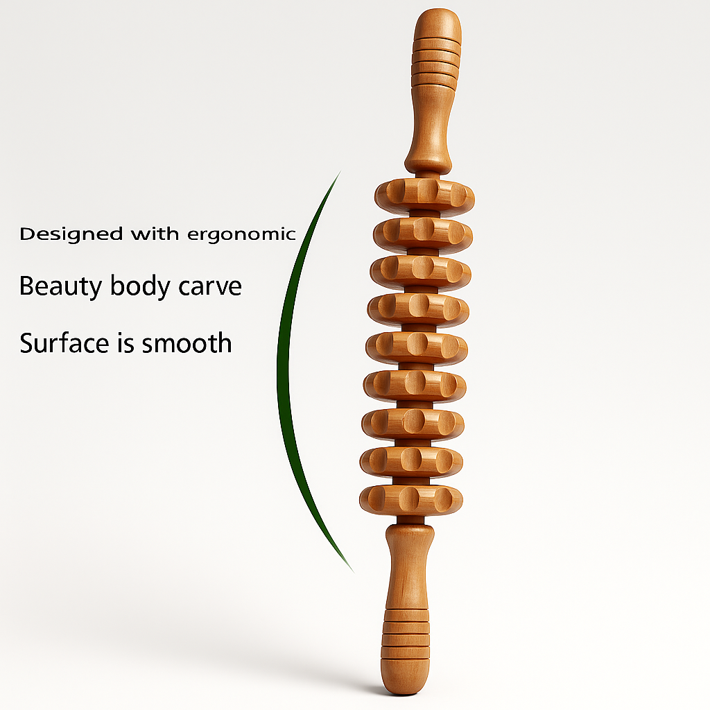 Theia Premium Handcrafted Sculpt Wood Massage Roller