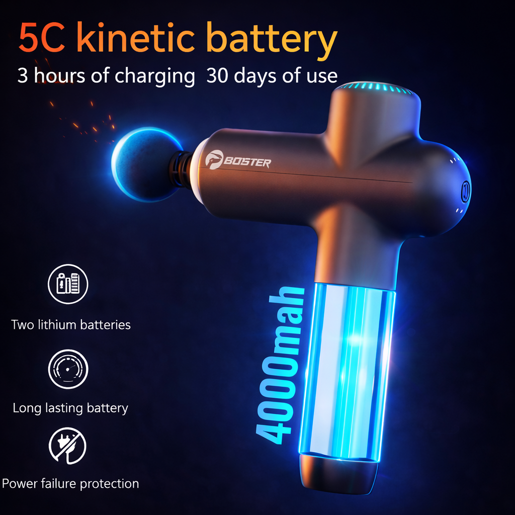 Booster Percussion Massage Gun – Electric Muscle Massager for Recovery & Relaxation