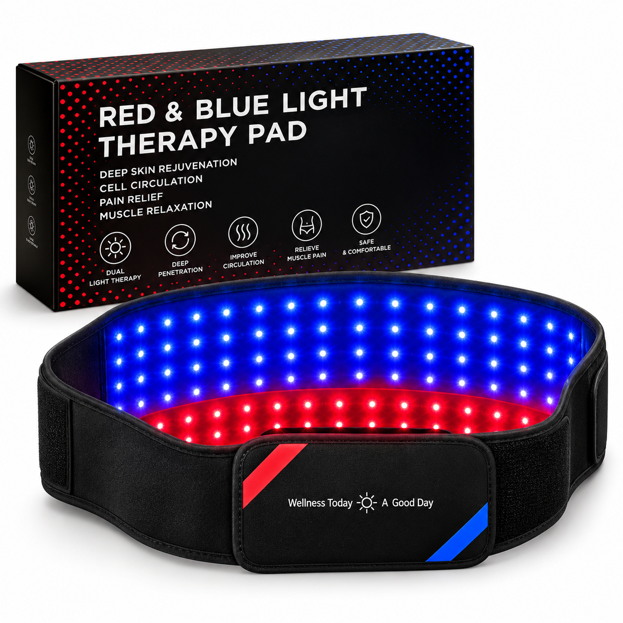 90-LED Red, Blue & Near-Infrared Light Therapy Belt