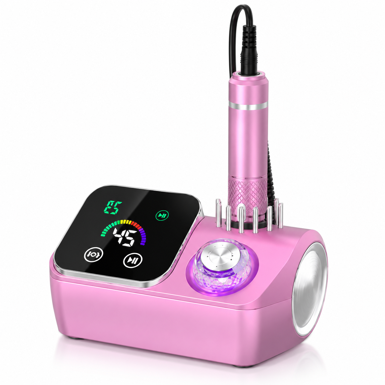 Professional Electric Nail Drill 45,000 RPM 36W with LCD Display, Forward/Reverse Rotation & Nail Drill Bits – Electric Nail File for Manicure and Pedicure