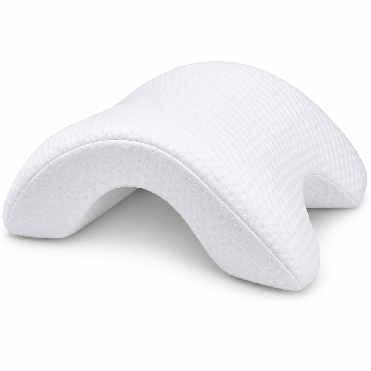 Ergonomic Memory Foam Arm Rest Pillow for Side Sleepers – Contoured Neck and Shoulder Support Cushion, White