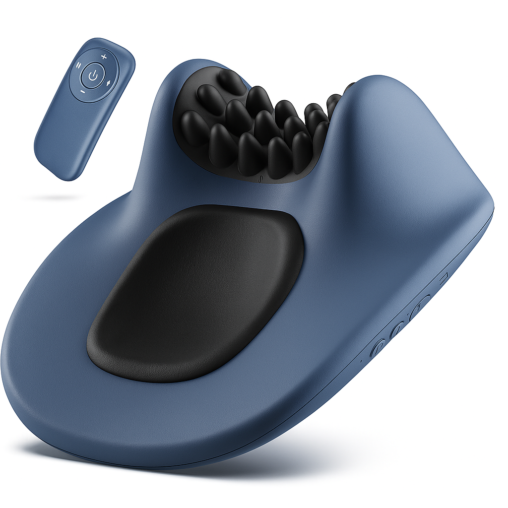 EMS Pulse Neck Pillow Massager – Electric Neck Support with Gentle Heating & Vibration Functions