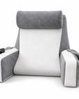Memory Foam Bed Rest Pillow with Armrests, Neck Support & Side Pockets – Reading Backrest Cushion