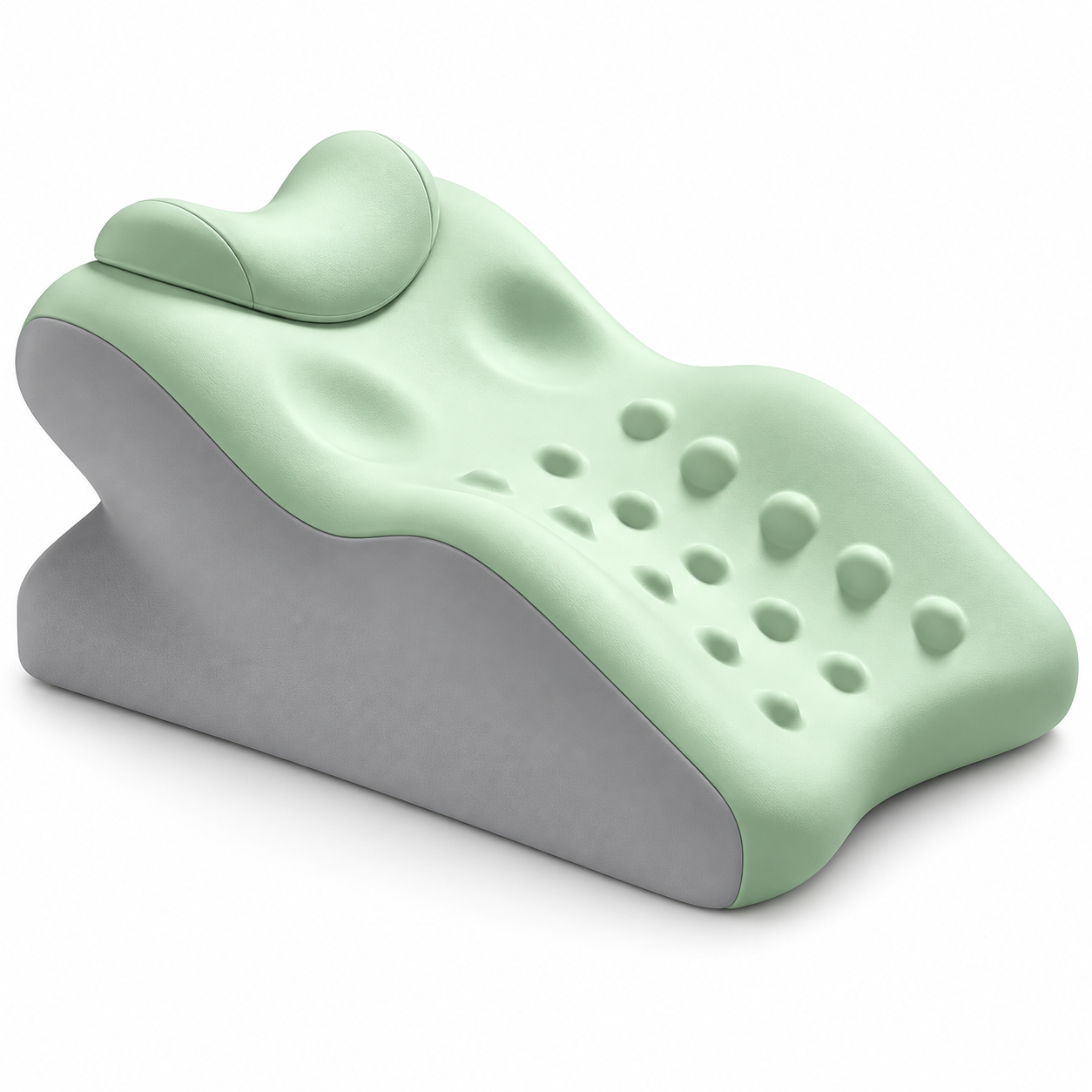 Memory Foam Wedge Support Pillow with Neck Cushion & Massage Points