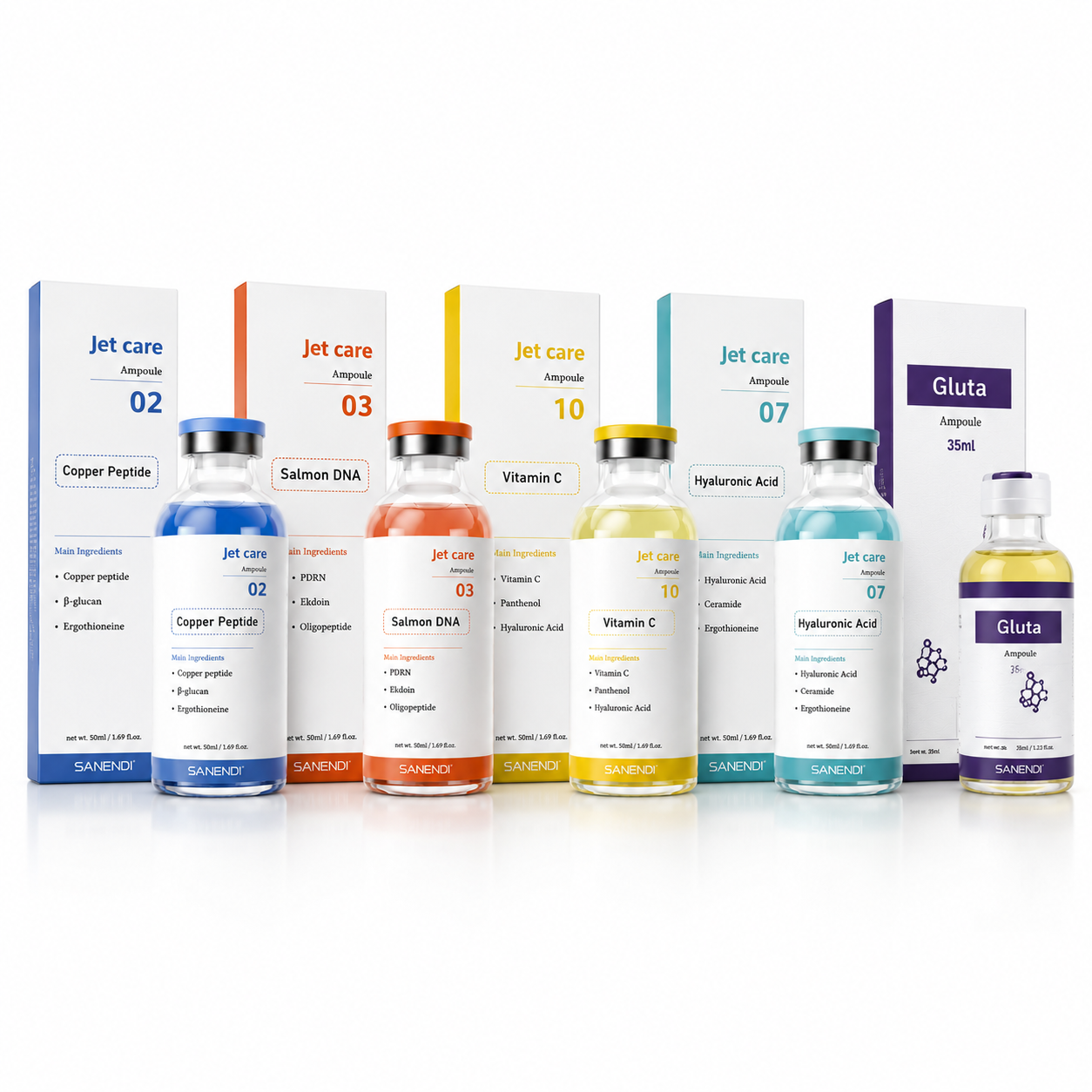 THEIA Professional Skin Booster Serum Collection – Salmon PDRN, Copper Peptide, Vitamin C, Hyaluronic Acid & Glutathione Facial Treatments