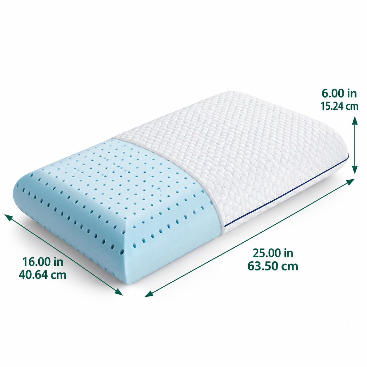 Ergonomic Memory Foam Bed Pillow – Ventilated Contour Sleeping Pillow with Washable Cover