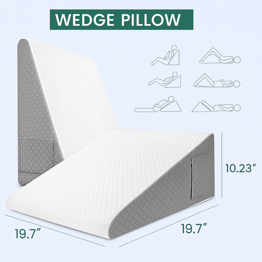 Wedge Support XL Pillow – Elevating Comfort for Acid Reflux, Back Pain & Restful Sleep