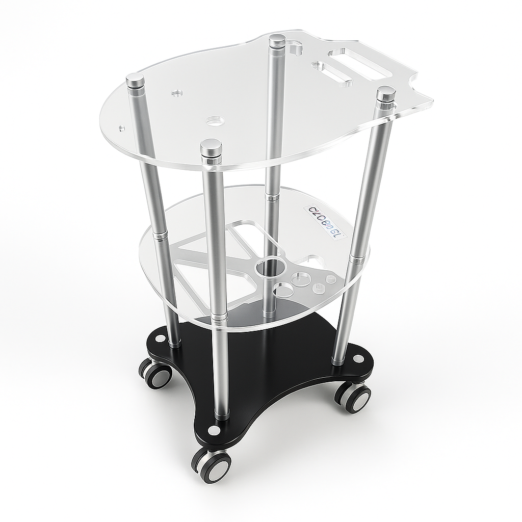 Premium Aluminum Beauty Salon Trolley – Rolling Pedestal Cart with 4 Smooth Wheels for Professional Use