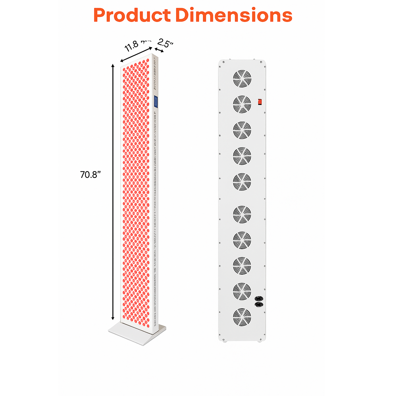 Full Body Red Light Therapy Panel Standing | 576 Dual-Chip LEDs | 9-Wavelength Infrared Light | Pain Relief & Recovery
