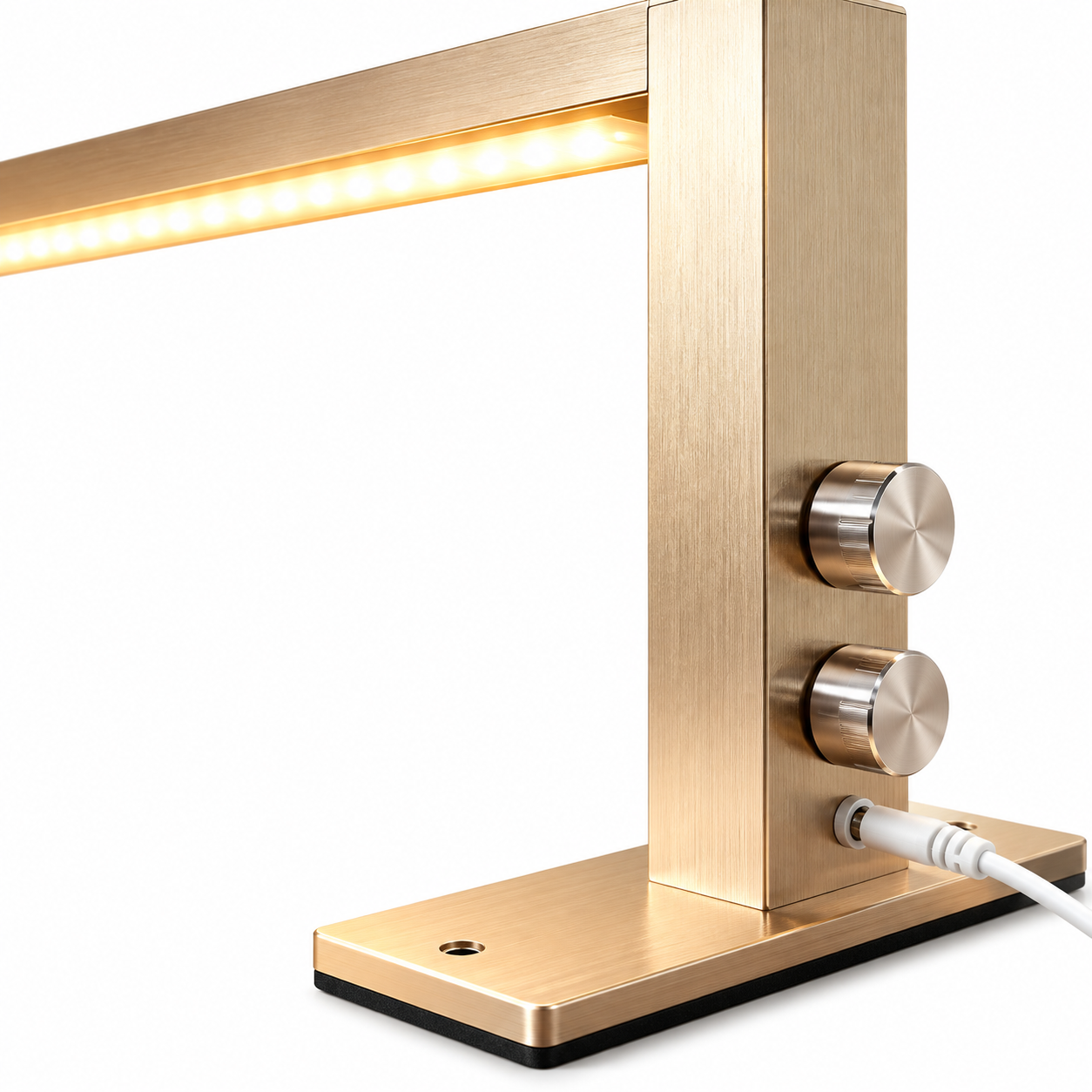 Extra-Long Professional LED Nail Salon Table Lamp – Gold, Adjustable Brightness & Color Temperature