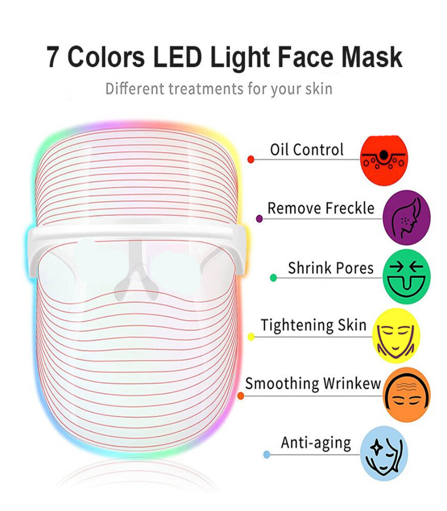 7 Color LED Light Therapy Shield Mask